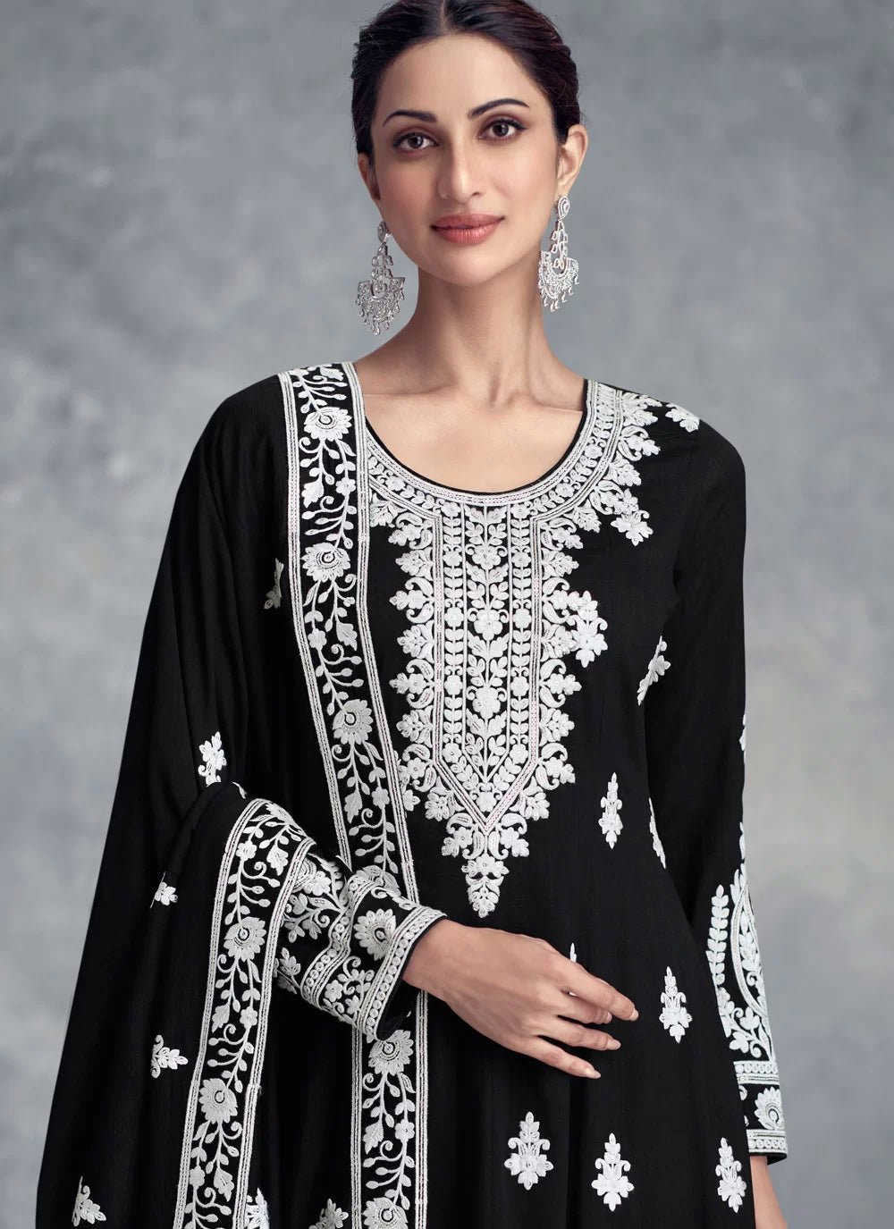 Stylish Black & White GKF - Indian Dress House 786