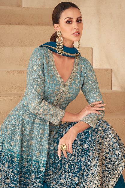 Stylish Blue Two Tone AGNP - Indian Dress House 786