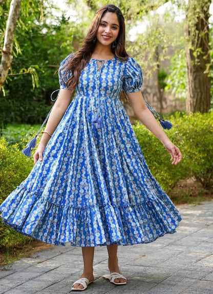 Stylish Floral Blue LCL 201 FVD - Indian Dress House 786