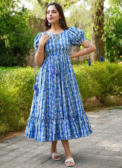 Stylish Floral Blue LCL 201 FVD - Indian Dress House 786