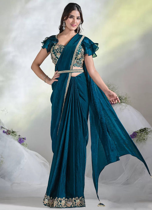 Stylish Floral Blue MHSA - Indian Dress House 786