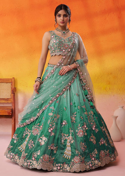Stylish Floral Green ACLS - Indian Dress House 786