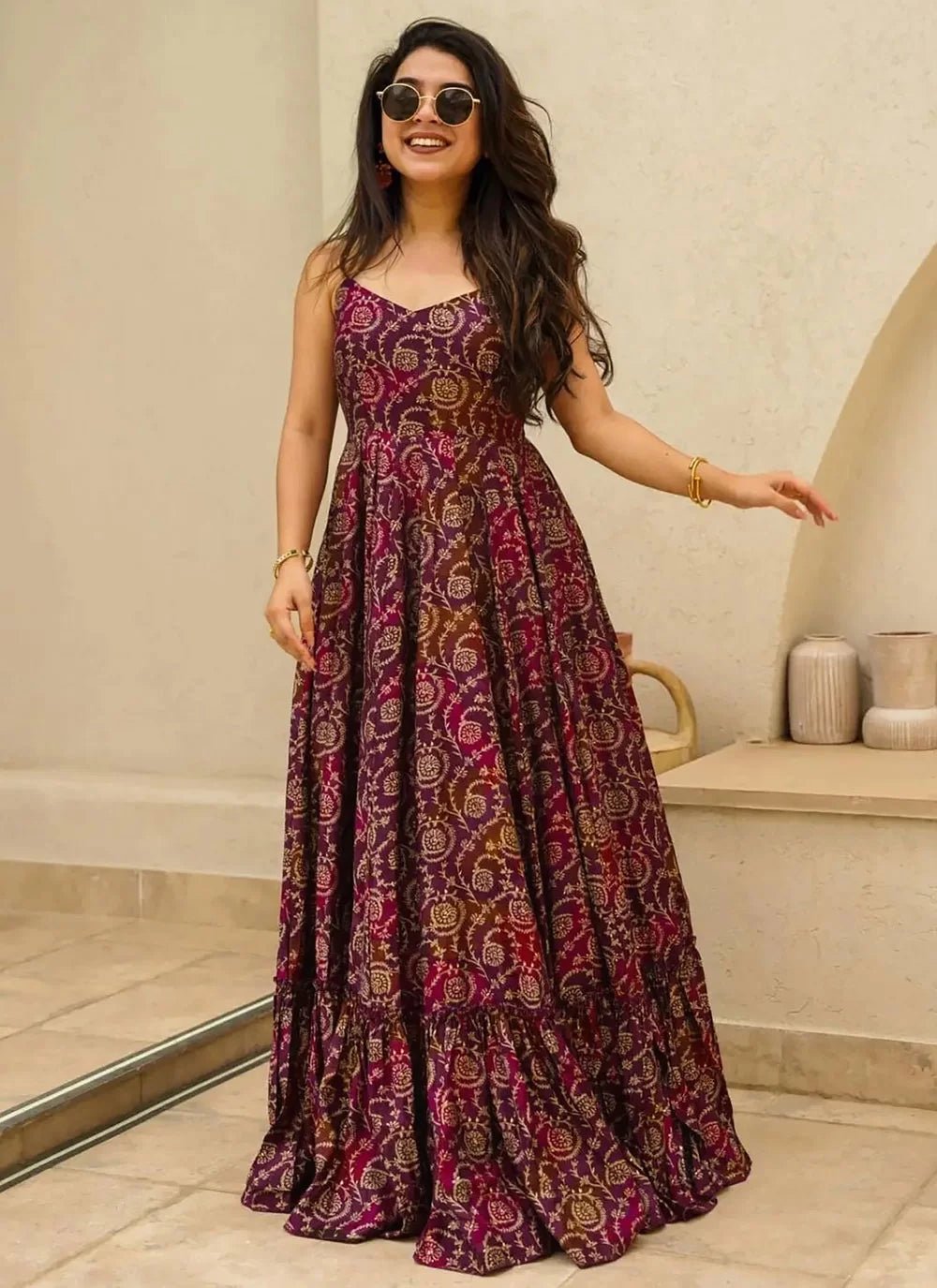 Stylish Floral Magenta LC 2008 KT - Indian Dress House 786