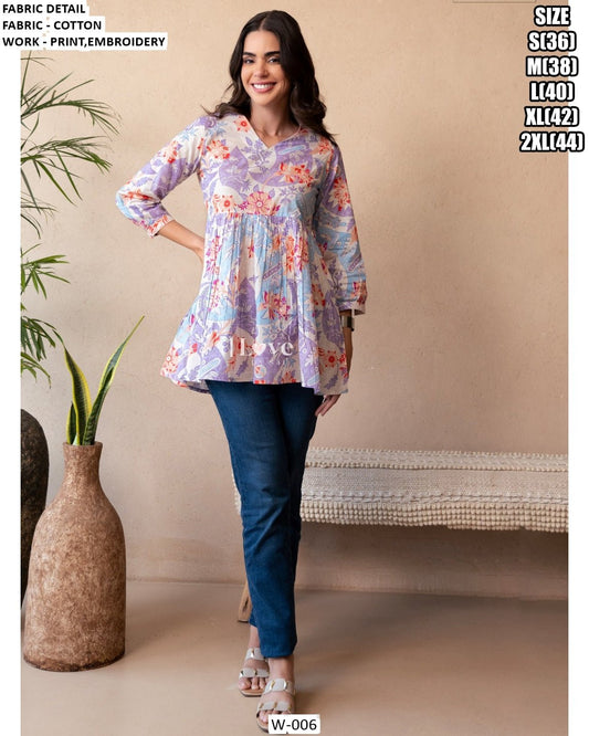 Stylish Floral MC Lilac WD02 KTS - Indian Dress House 786