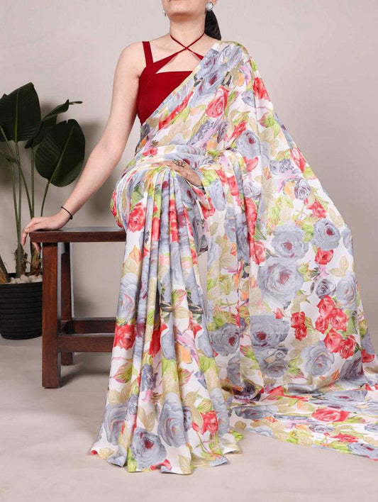 Stylish Floral Multi Color YNF Saree - Indian Dress House 786