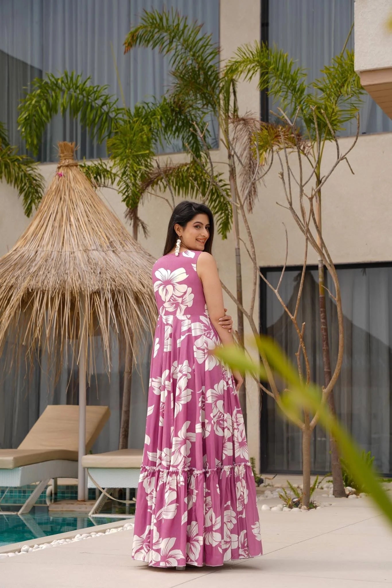 Stylish Floral Pink LC 25003 FVD - Indian Dress House 786