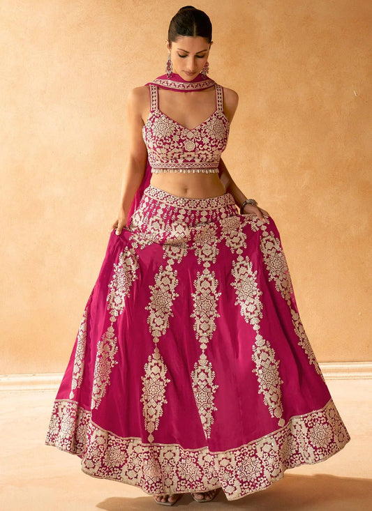 Stylish Floral Rani Pink SNZL - Indian Dress House 786