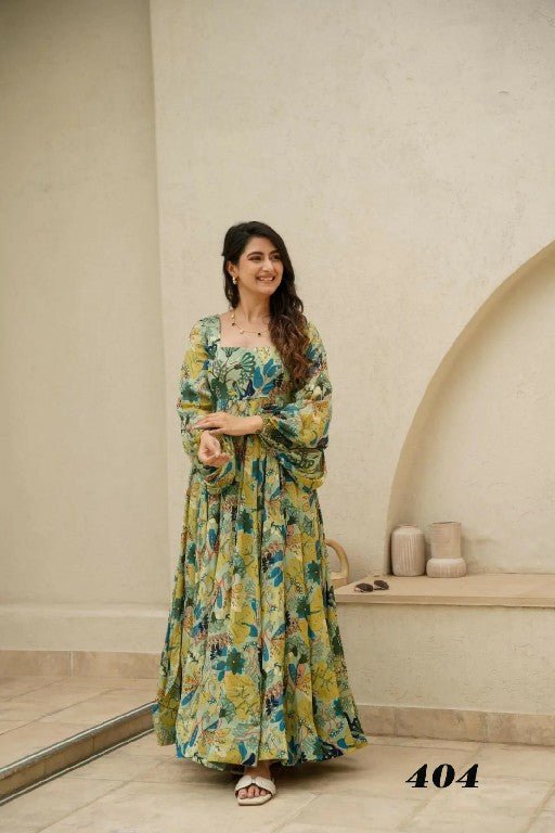 Stylish Forest Green Floral MC LC 404 FVD - Indian Dress House 786