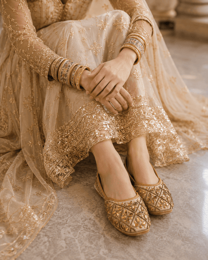 Stylish Gold Checkered JTS - Indian Dress House 786