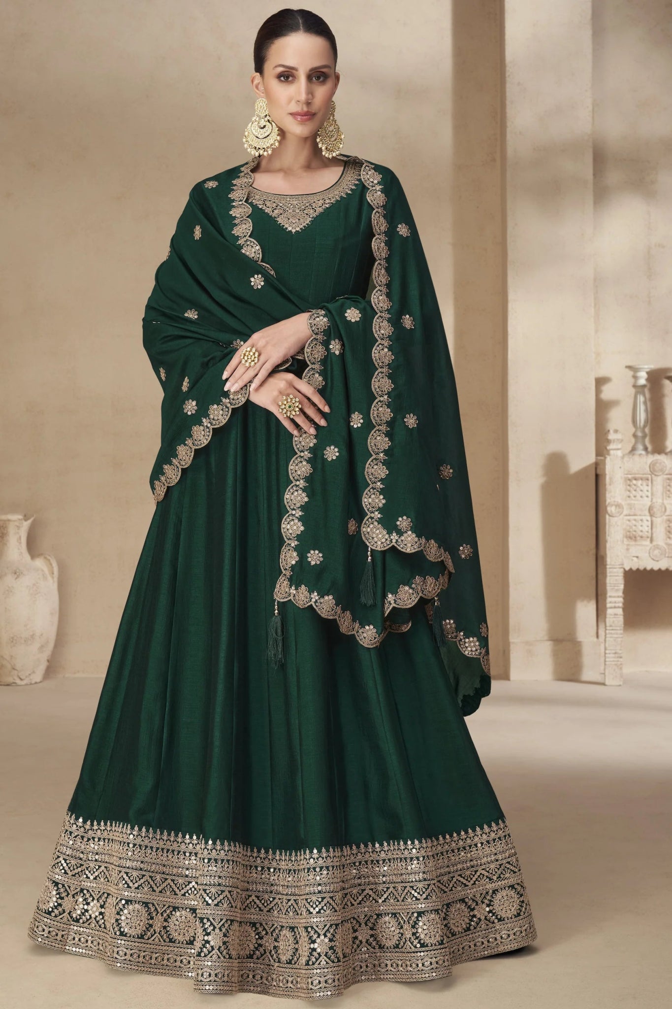 Stylish Green AAKS - Indian Dress House 786