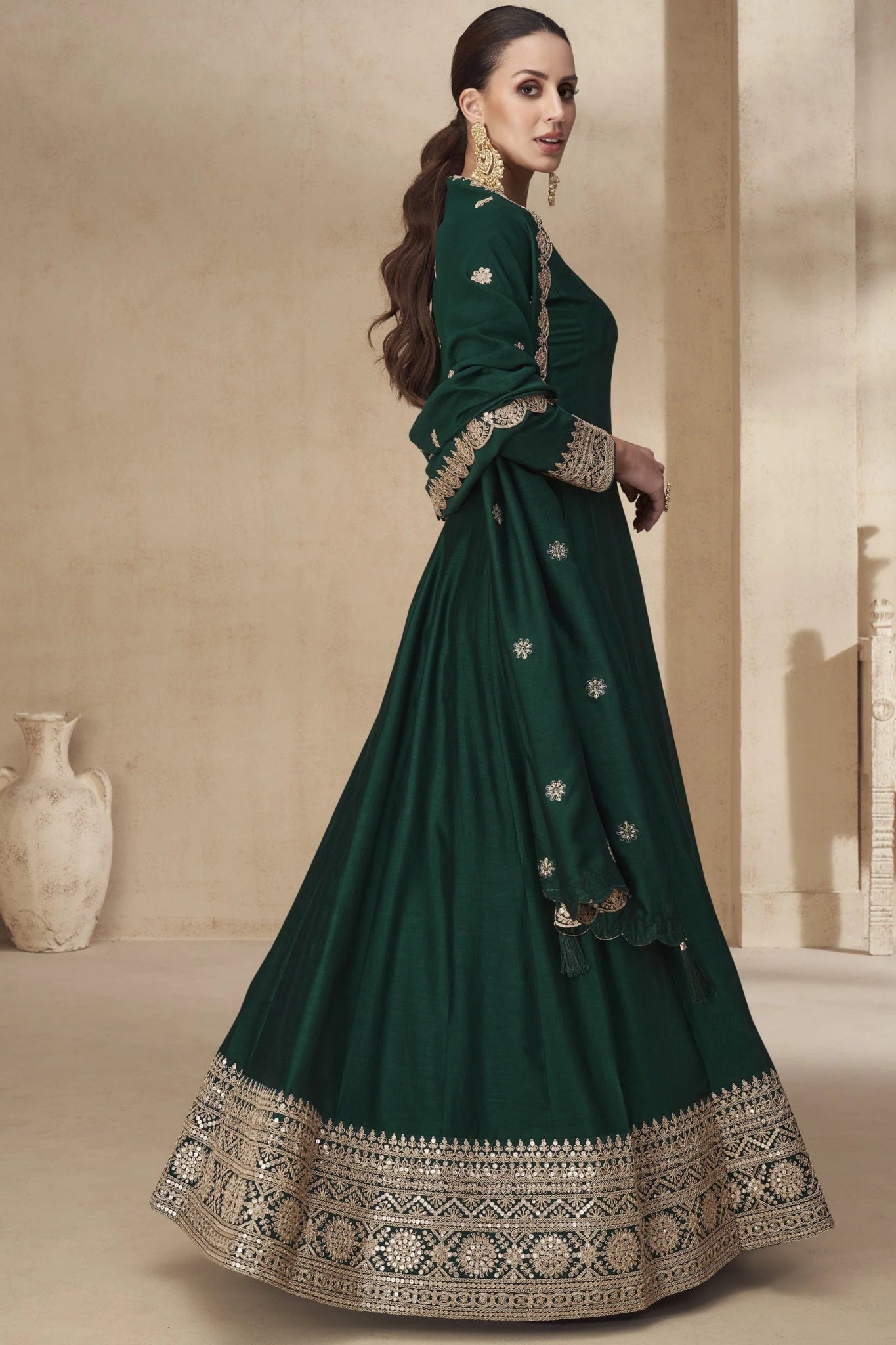 Stylish Green AAKS - Indian Dress House 786