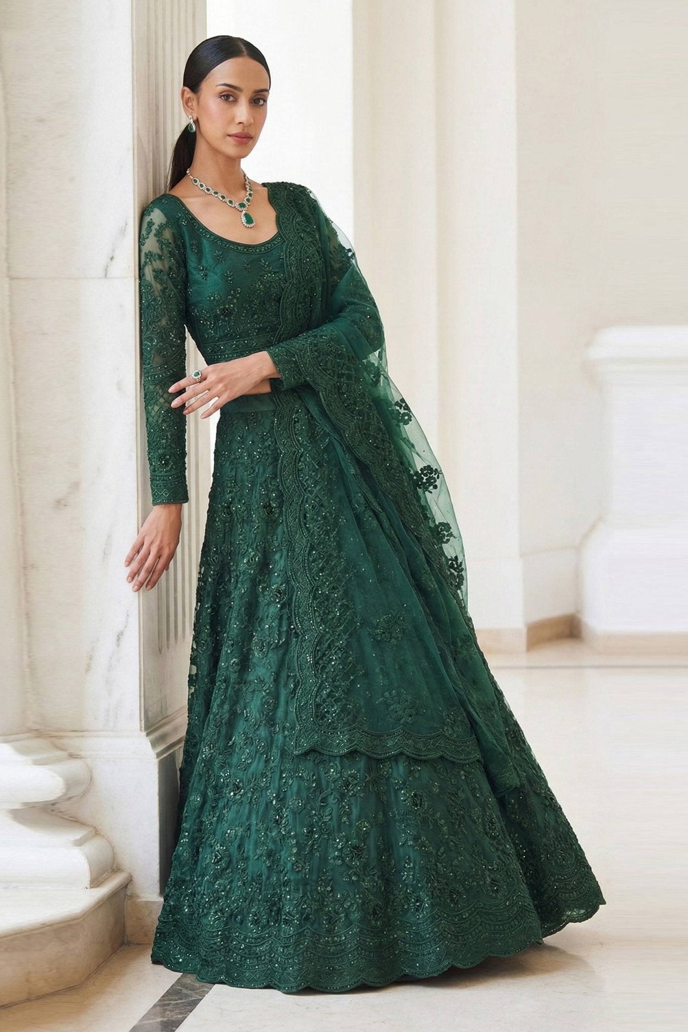 Stylish Green AZBL - Indian Dress House 786