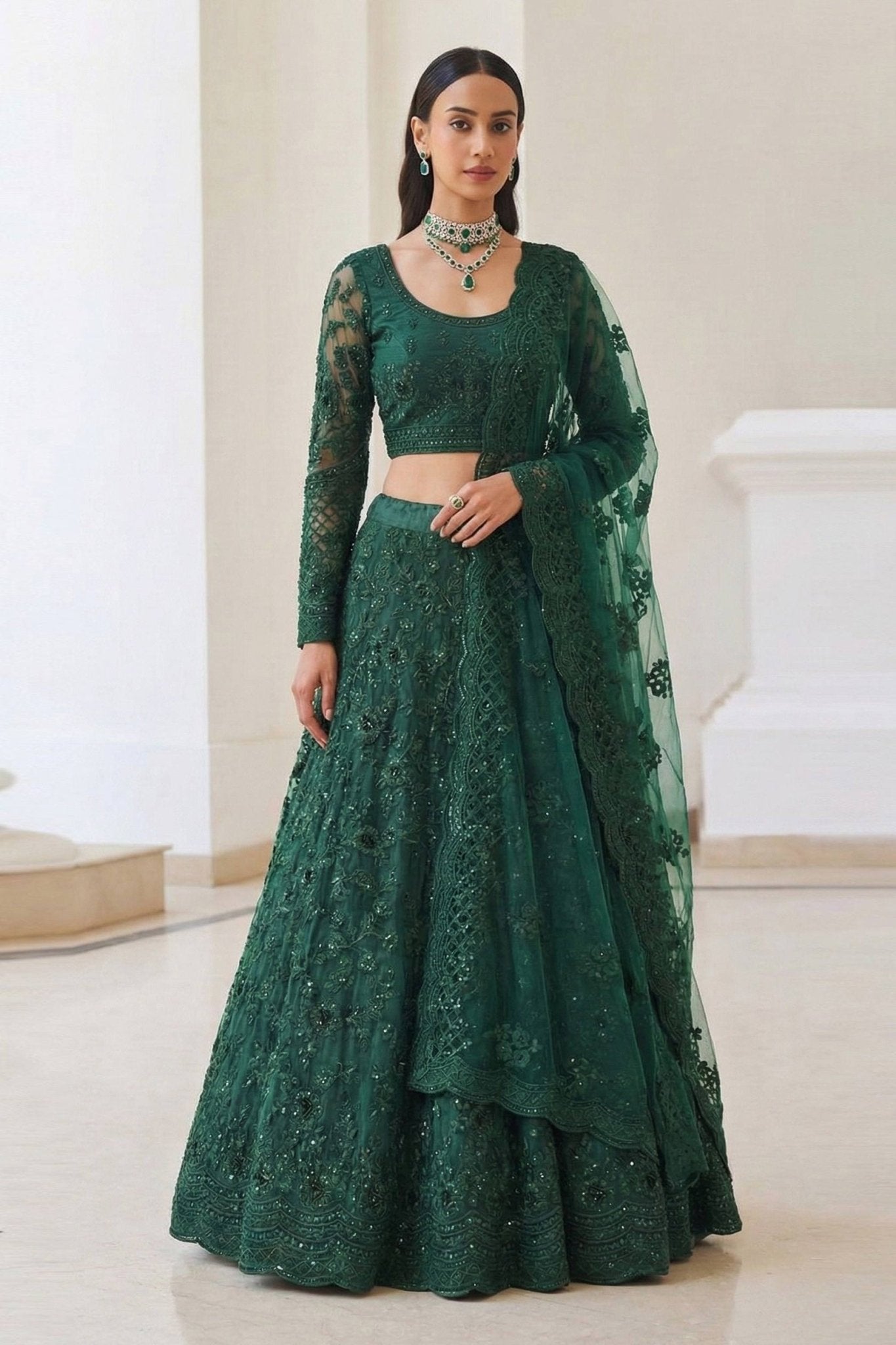 Stylish Green AZBL - Indian Dress House 786
