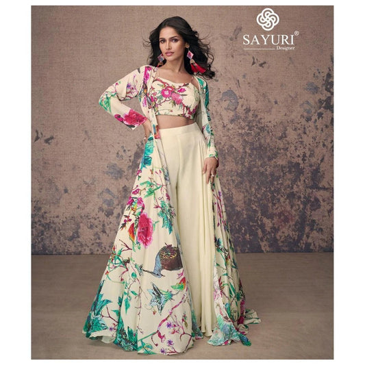 Stylish Off White Floral SYMP - Indian Dress House 786