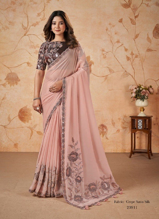 Stylish Peach & Maroon MMD 23911 SAREE - Indian Dress House 786