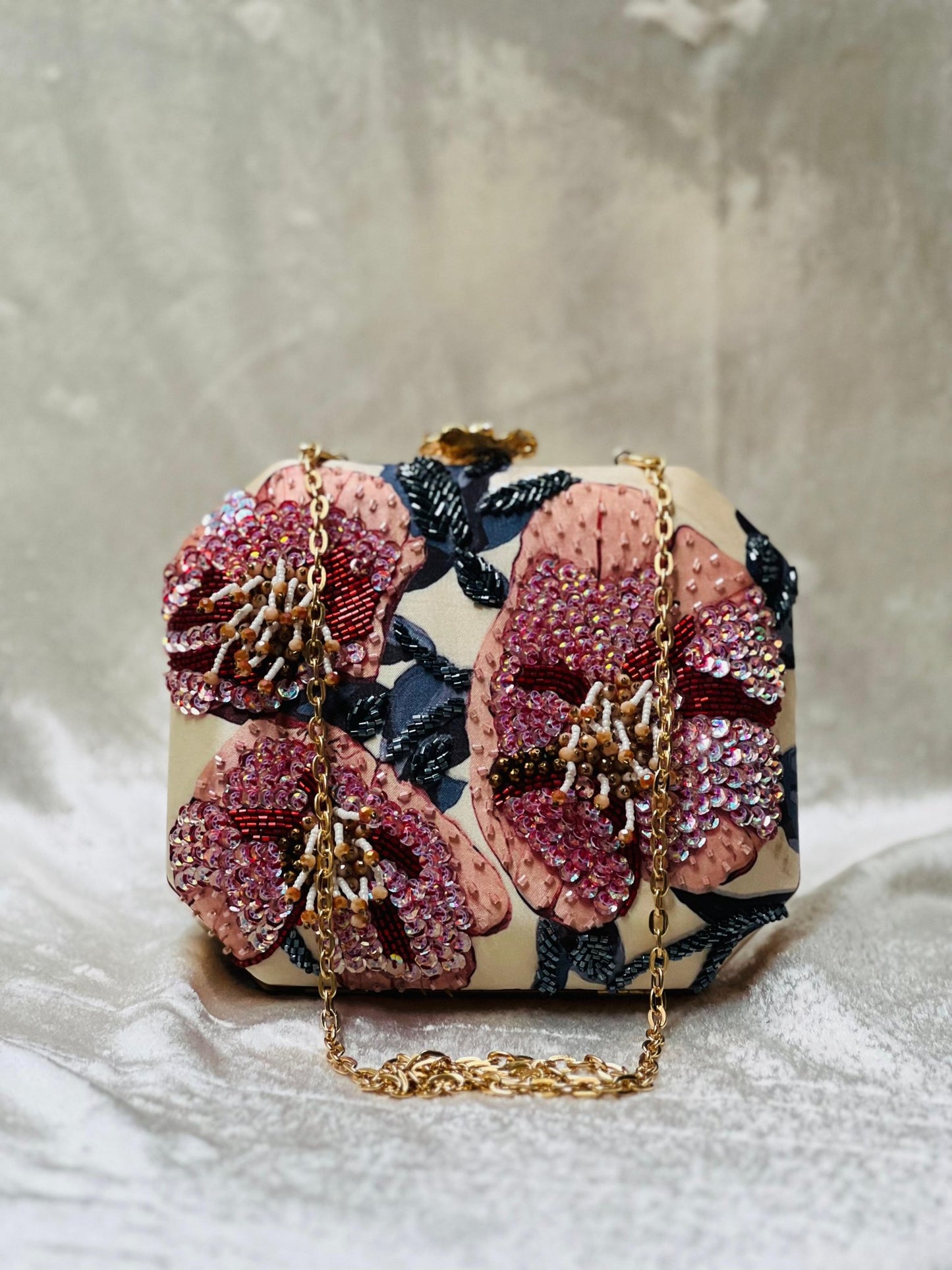 Stylish Peachy Floral & Blue CFB - Indian Dress House 786