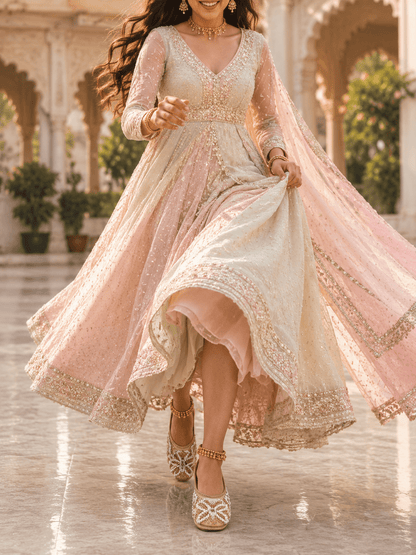 Stylish Pearled White & Gold JTS - Indian Dress House 786