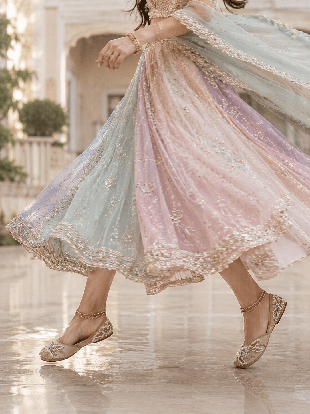 Stylish Pearled White & Gold JTS - Indian Dress House 786