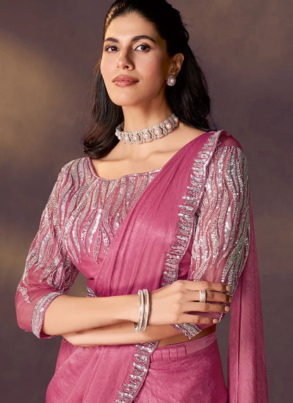 Stylish Pink MHC SAREE - Indian Dress House 786