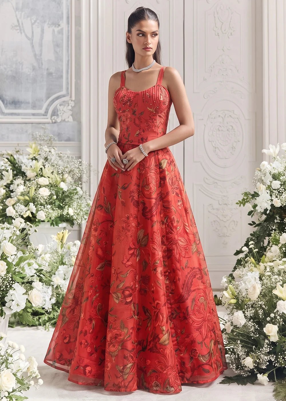 Stylish Red AFGL - Indian Dress House 786