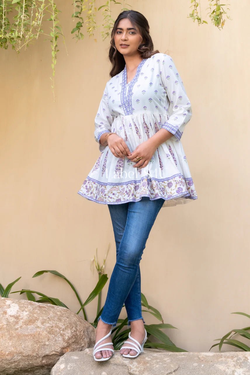 Subtle Off White & Blue S4UP FVD - Indian Dress House 786
