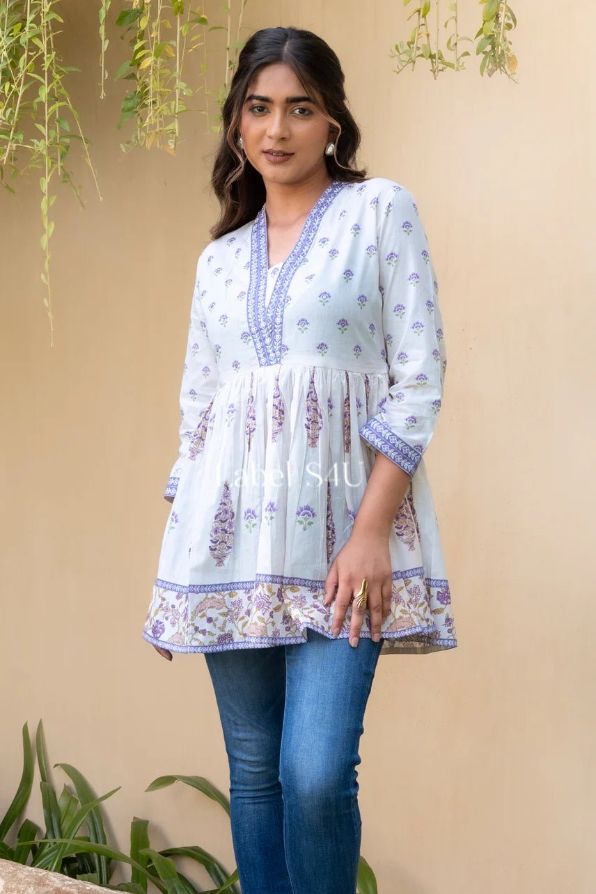 Subtle Off White & Blue S4UP FVD - Indian Dress House 786