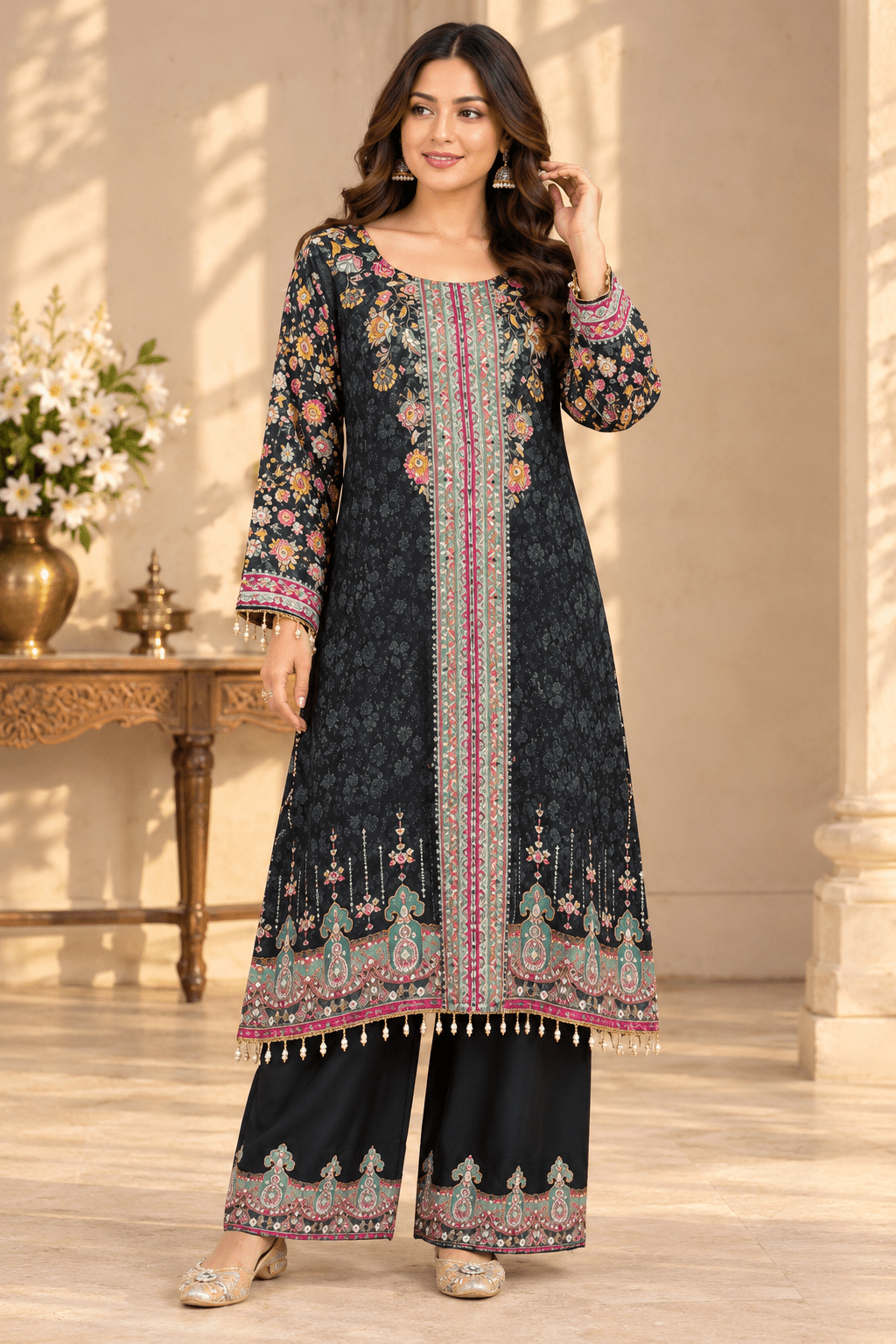 Unique Black Floral BHMC - Indian Dress House 786