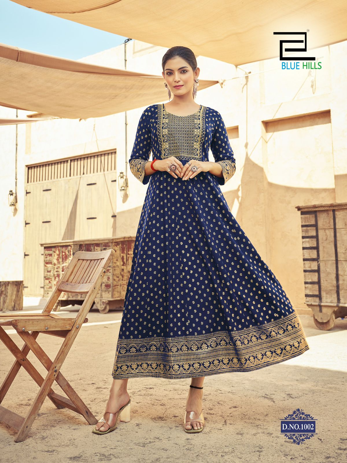 Unique Blue BHU 1002 FVD - Indian Dress House 786