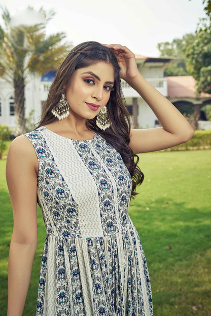 Unique Blue & Ivory CTZ FVD - Indian Dress House 786
