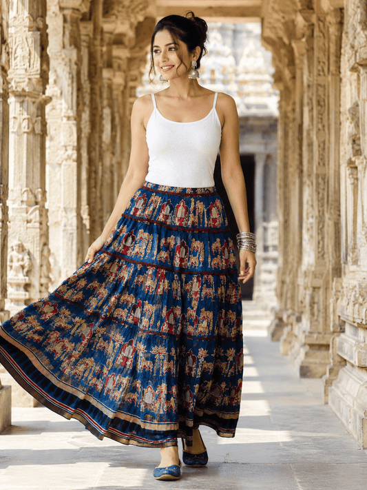 Unique Blue Printed Animal Skrits - Indian Dress House 786