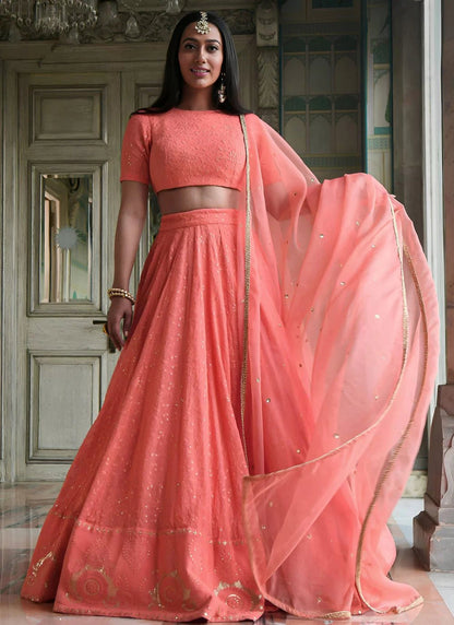 Unique Elegant Peach ZNL - Indian Dress House 786