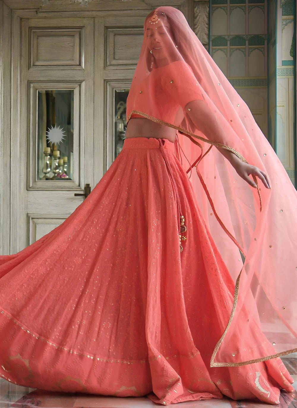 Unique Elegant Peach ZNL - Indian Dress House 786