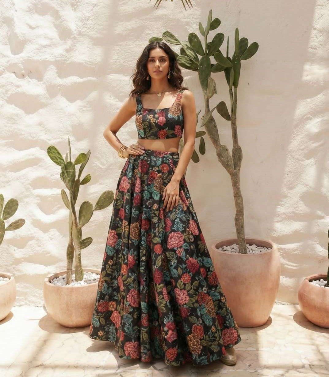 Unique Floral Black AFL - Indian Dress House 786