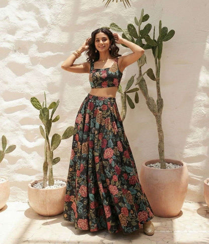 Unique Floral Black AFL - Indian Dress House 786