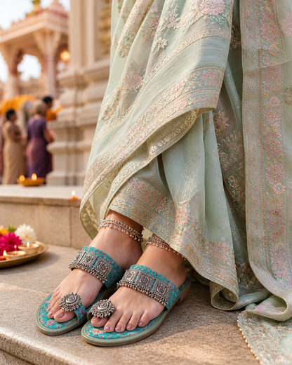 Unique Floral Blue CHP - Indian Dress House 786