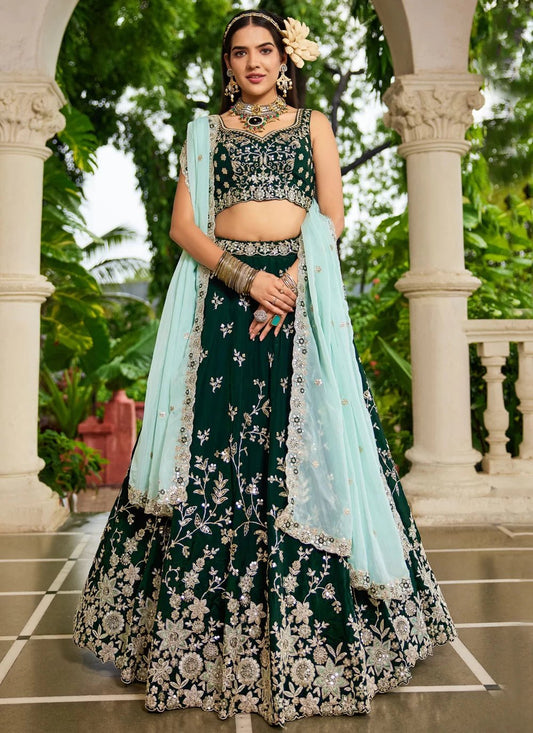 Unique Floral Green ADBL - Indian Dress House 786