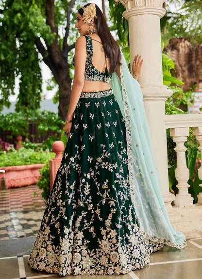 Unique Floral Green ADBL - Indian Dress House 786