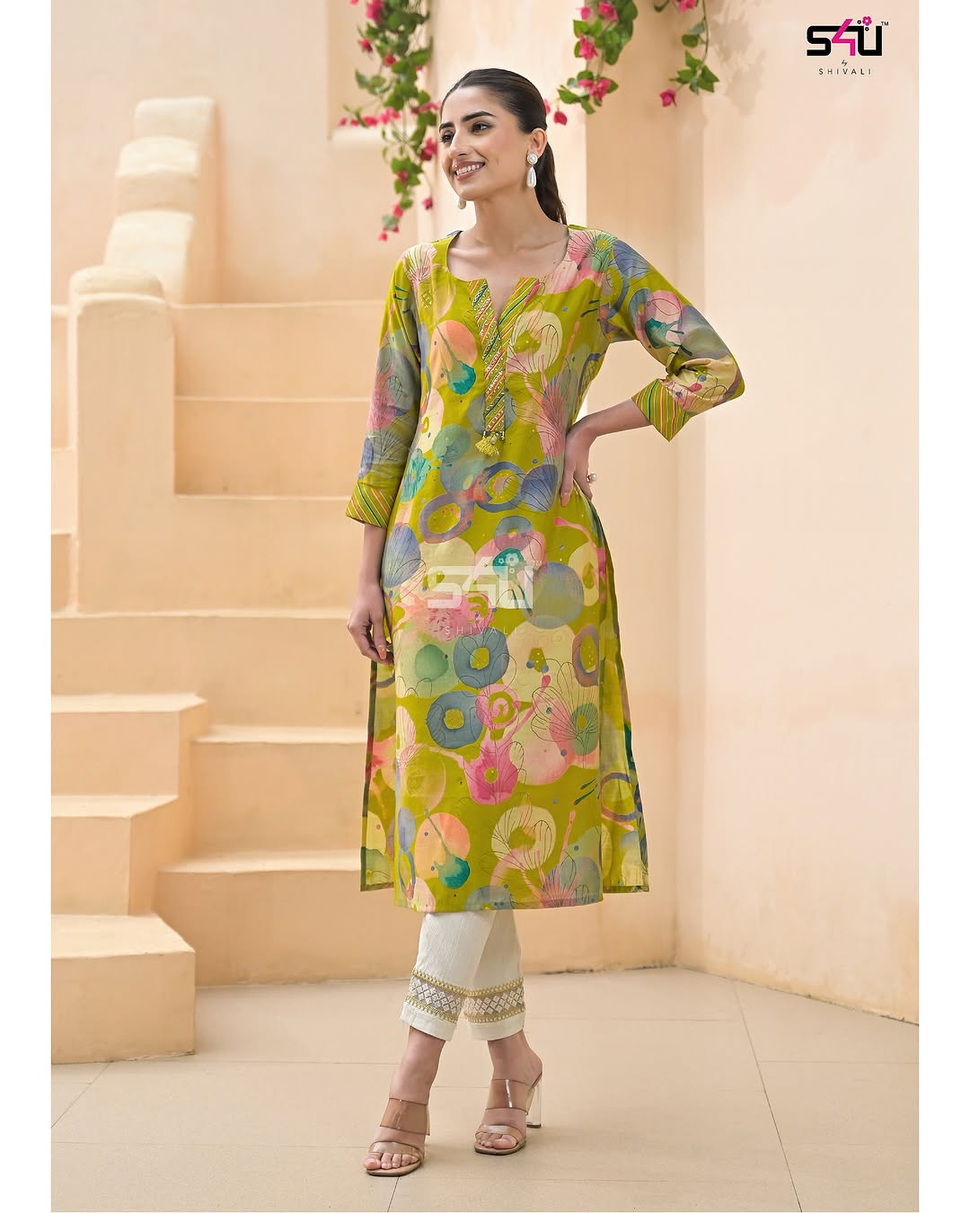 Unique Floral Green S4UKT FVD - Indian Dress House 786