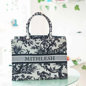 Unique Floral OFW & Black JP Tote CFB - Indian Dress House 786