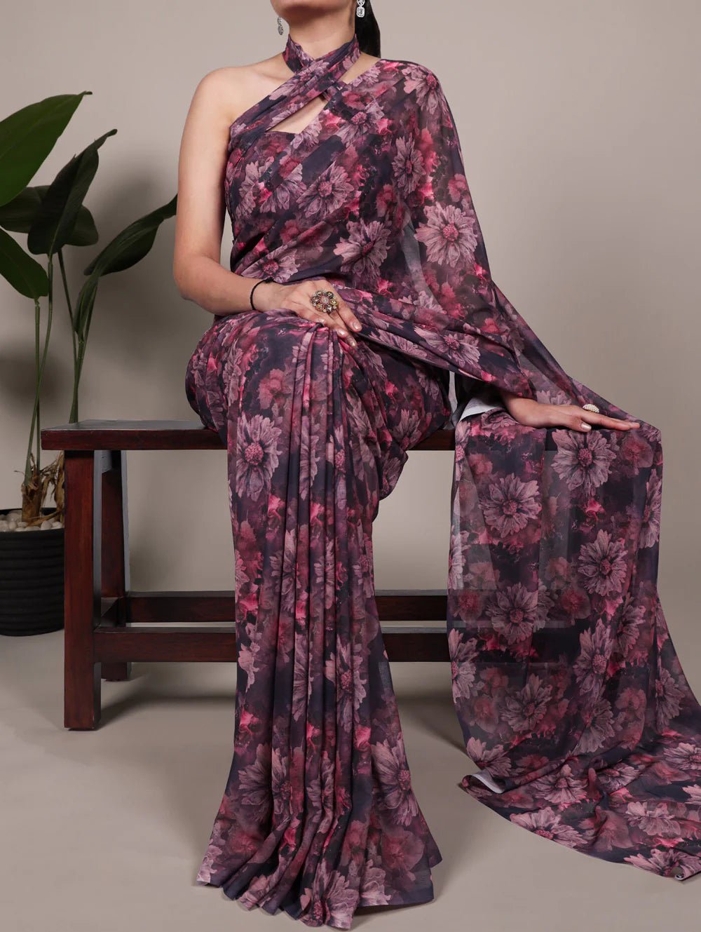 Unique Floral Onion PRI YNF Saree - Indian Dress House 786