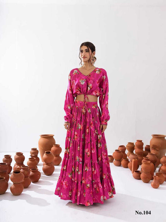 Unique Floral Pink PRV 104 FVD - Indian Dress House 786