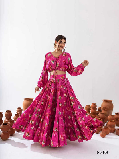 Unique Floral Pink PRV 104 FVD - Indian Dress House 786