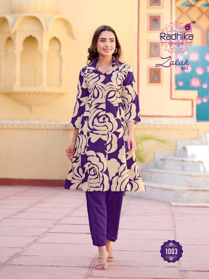 Unique Floral Purple RDZ 1003 FVD - Indian Dress House 786