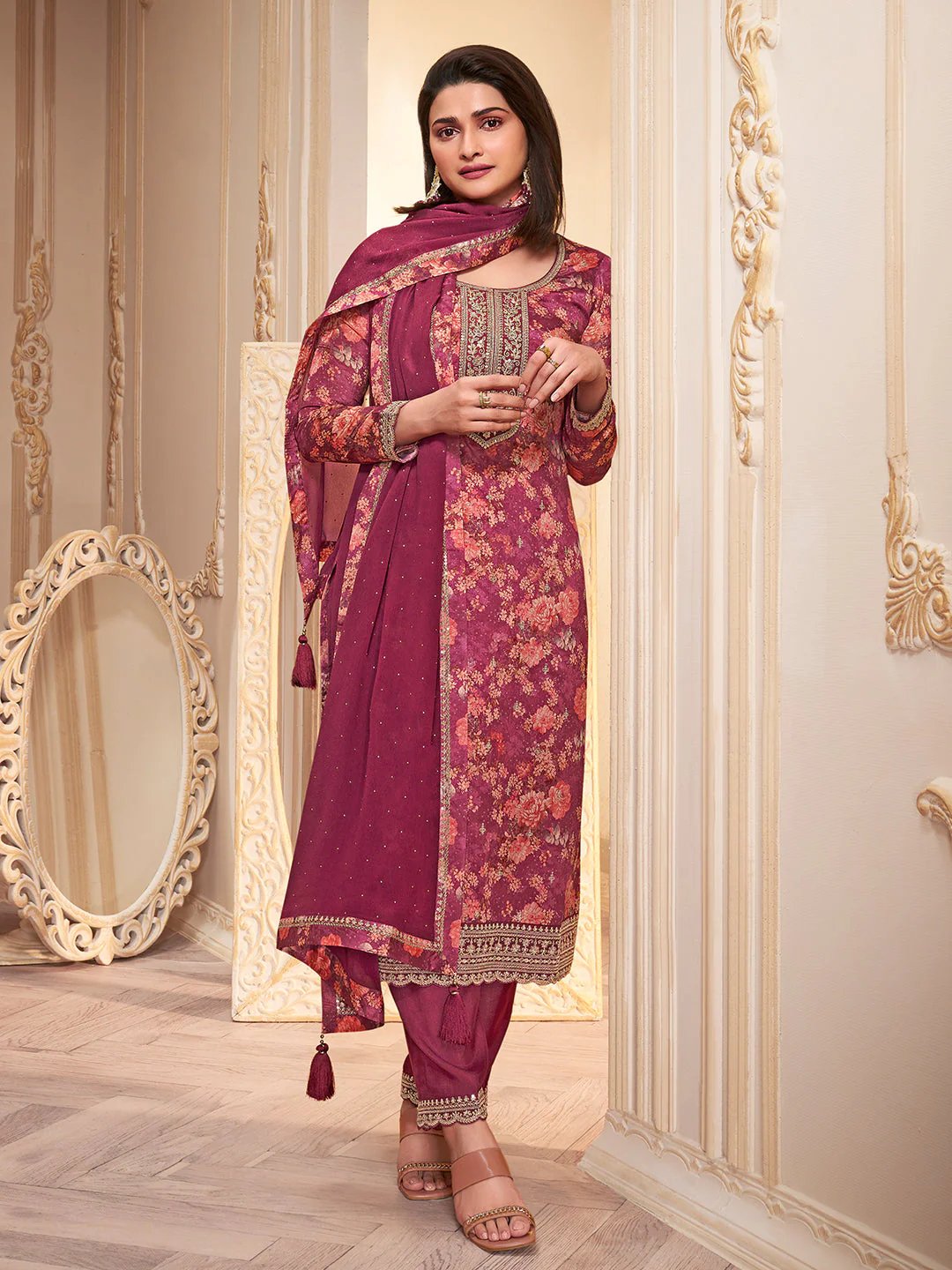 Unique Floral Red VPSK - Indian Dress House 786