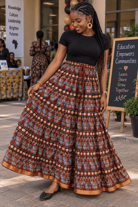 Unique Maroon GeoPr Skirts - Indian Dress House 786