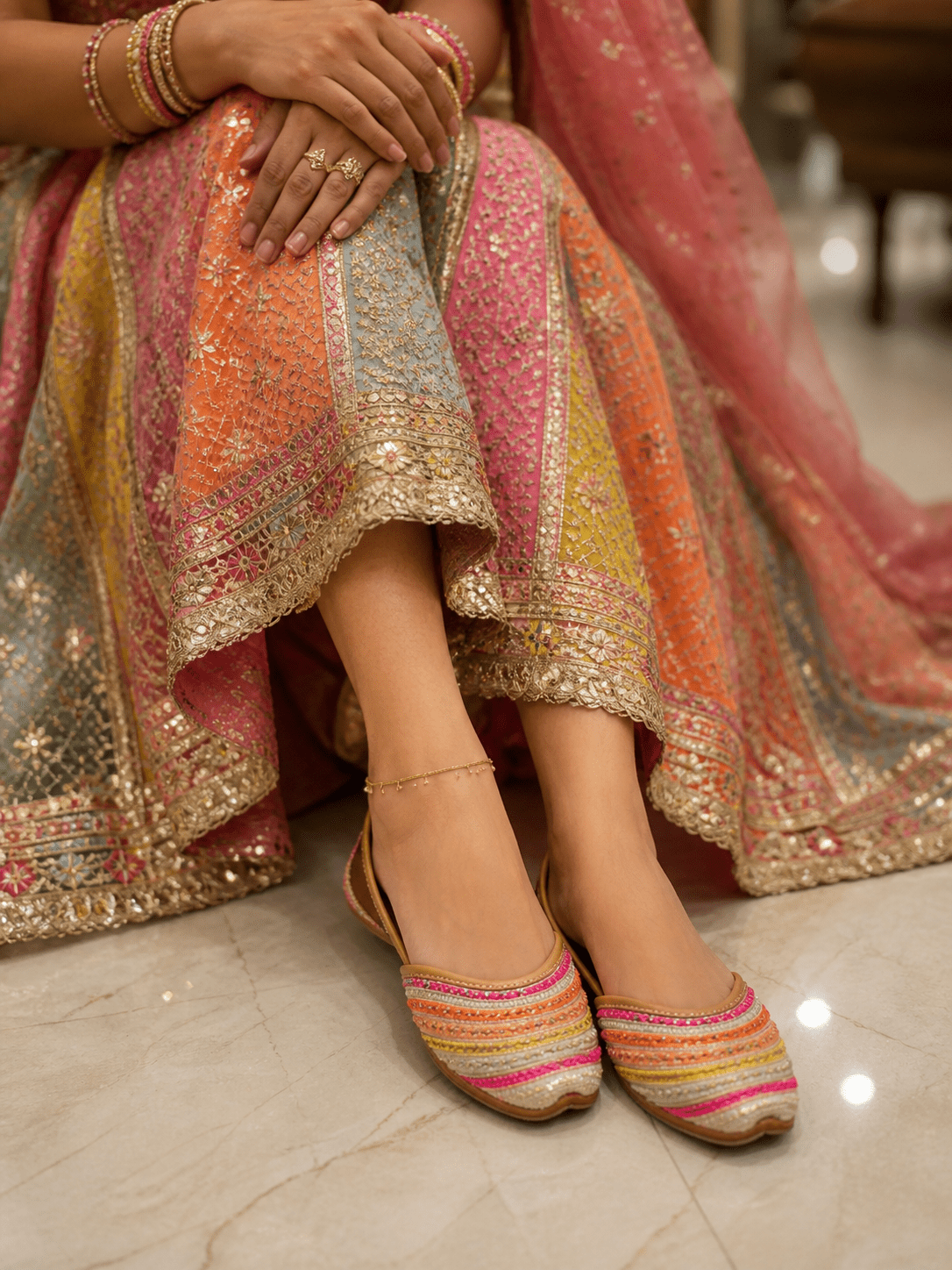 Unique Multi Color Jutti - Indian Dress House 786