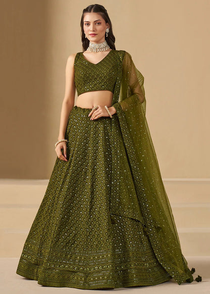 Unique Olive Green ZFL - Indian Dress House 786