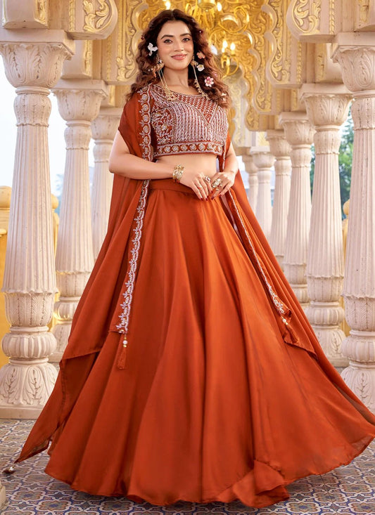 Unique Orange ZGL - Indian Dress House 786