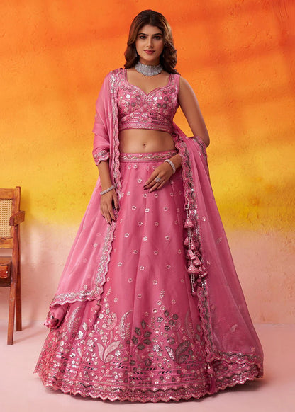 Unique Pink Floral ACLS - Indian Dress House 786