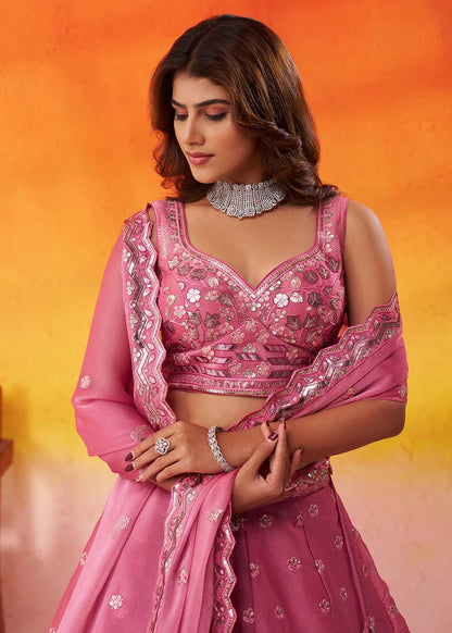 Unique Pink Floral ACLS - Indian Dress House 786